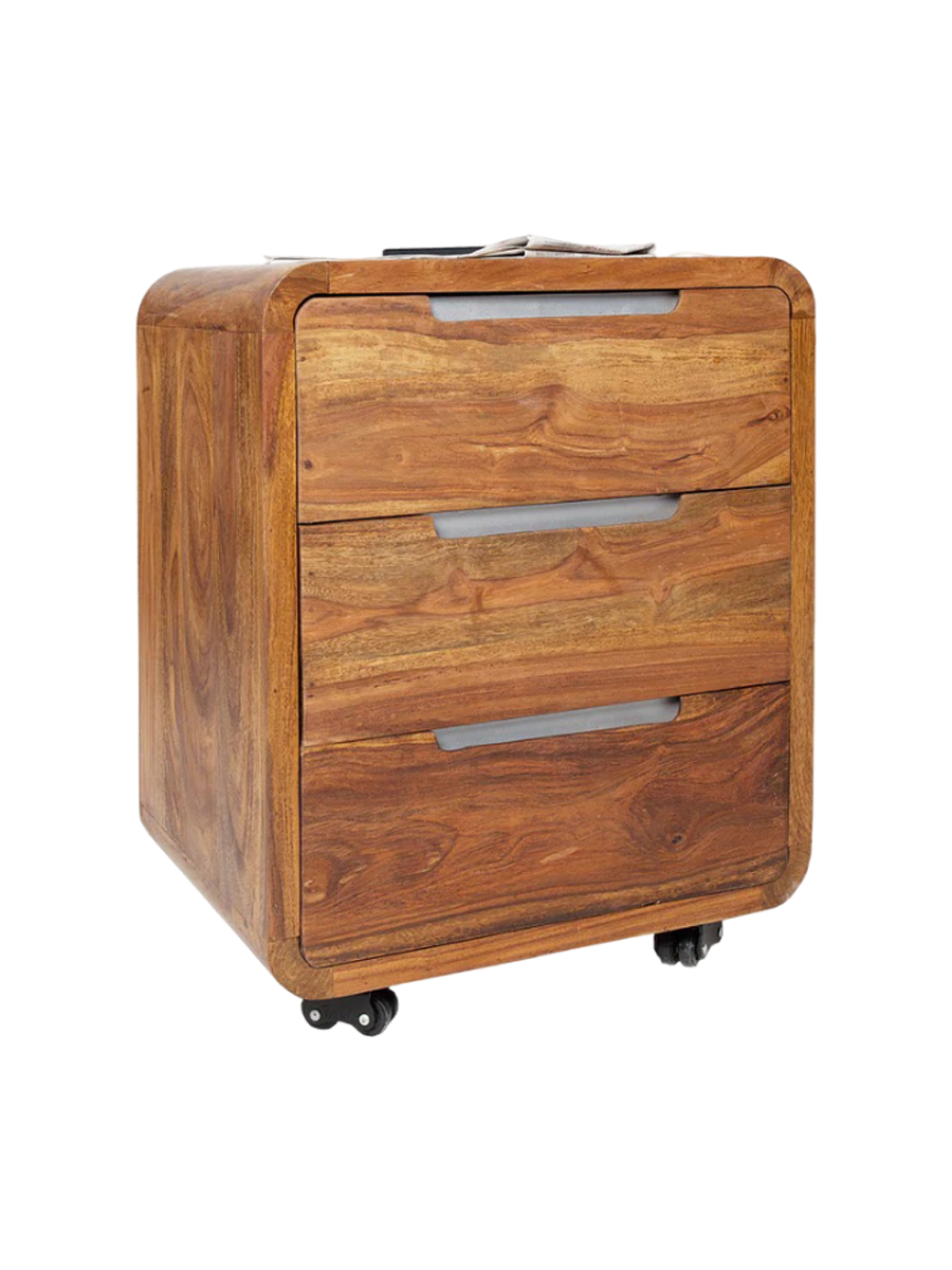 
Modern Solid Wood Mobile Pedestal "Goa"