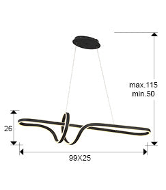 
Dimmbare LED Design Hängelampe „Symphony“ mit Fernbedienung