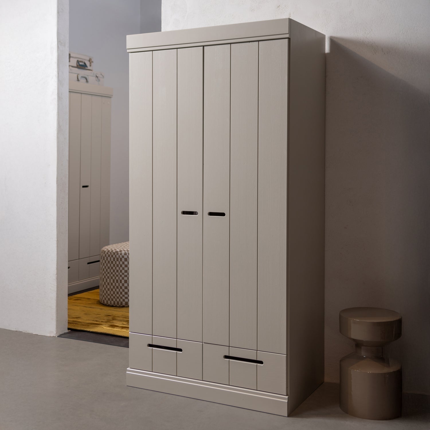 
Design Kleiderschrank „Connect“, 2-türig - Dust