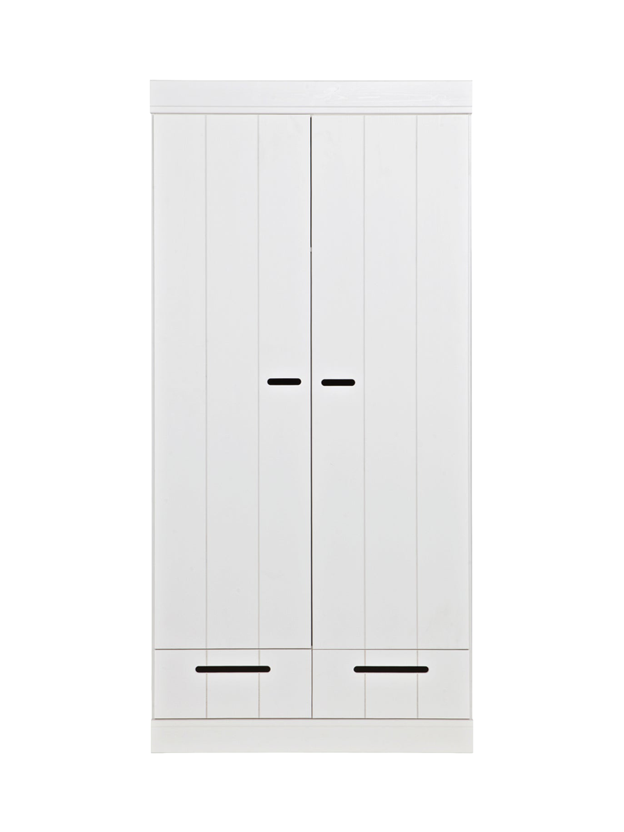 
Design Kleiderschrank „Connect“, 2-türig - Weiss