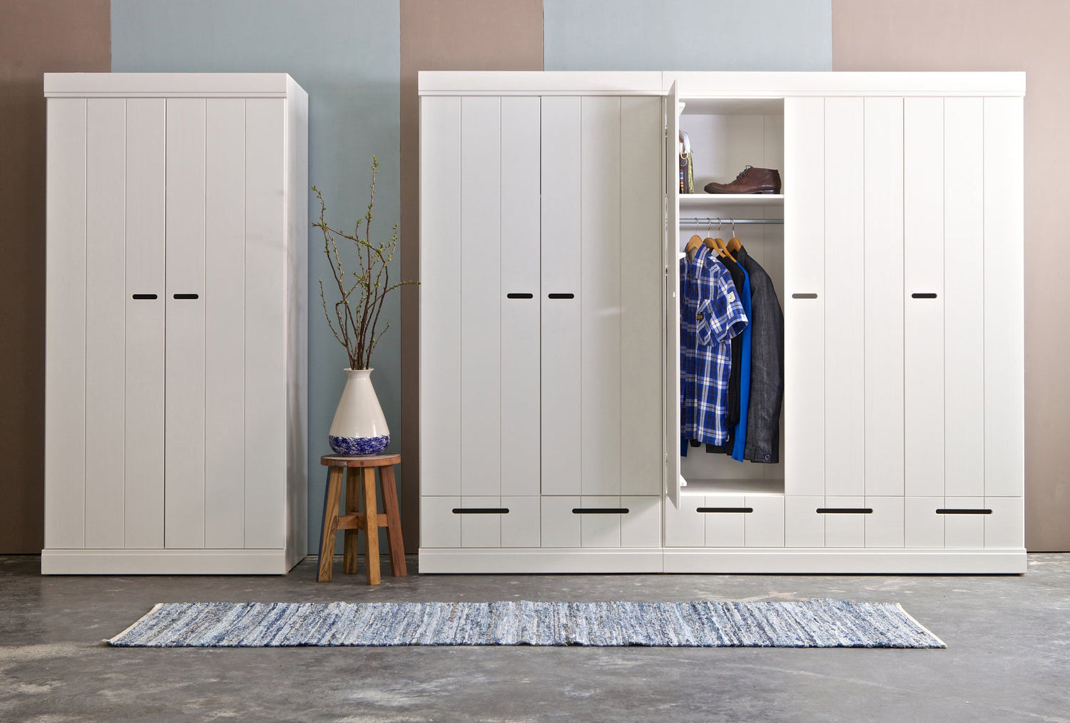 
Design Kleiderschrank „Connect“, 2-türig - Weiss