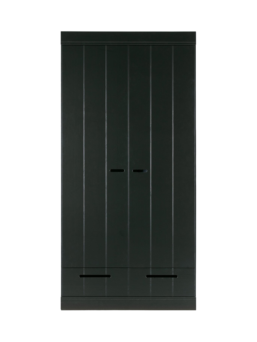 
Design Kleiderschrank „Connect“, 2-türig - Schwarz