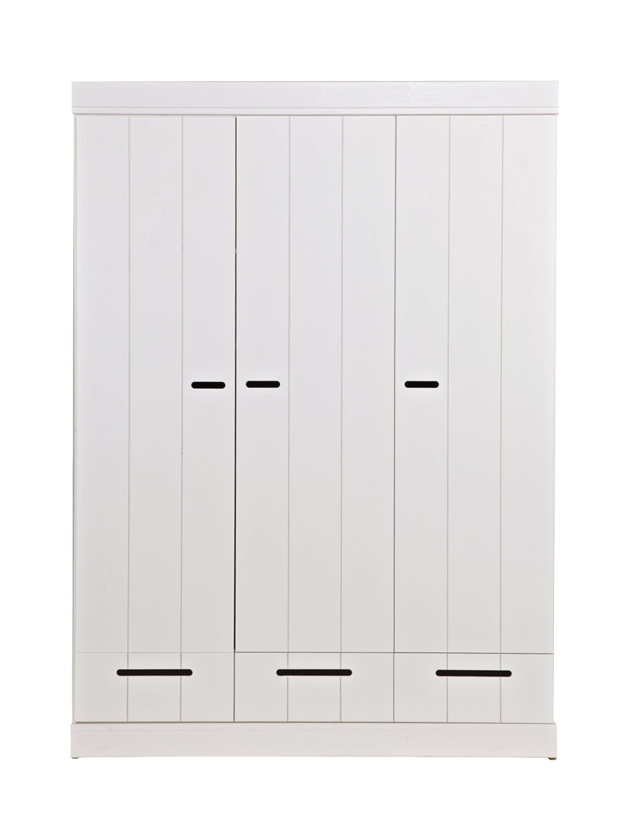 
Design Kleiderschrank „Connect“, 3-türig - Weiss