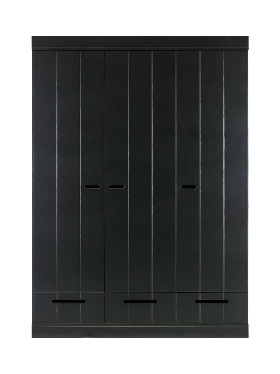 
Design Kleiderschrank „Connect“, 3-türig - Schwarz