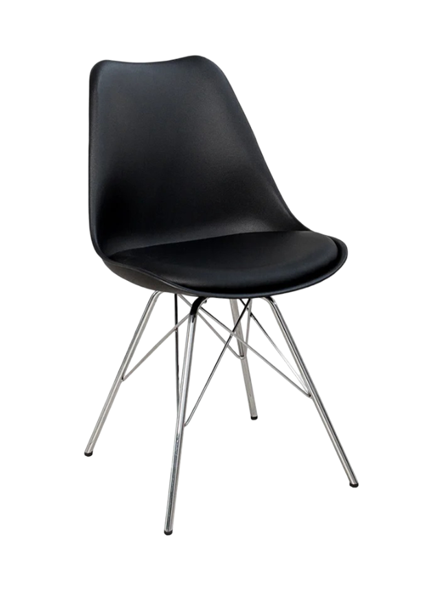 
"Scandinavia" Designer Dining Chair - Black/Silver