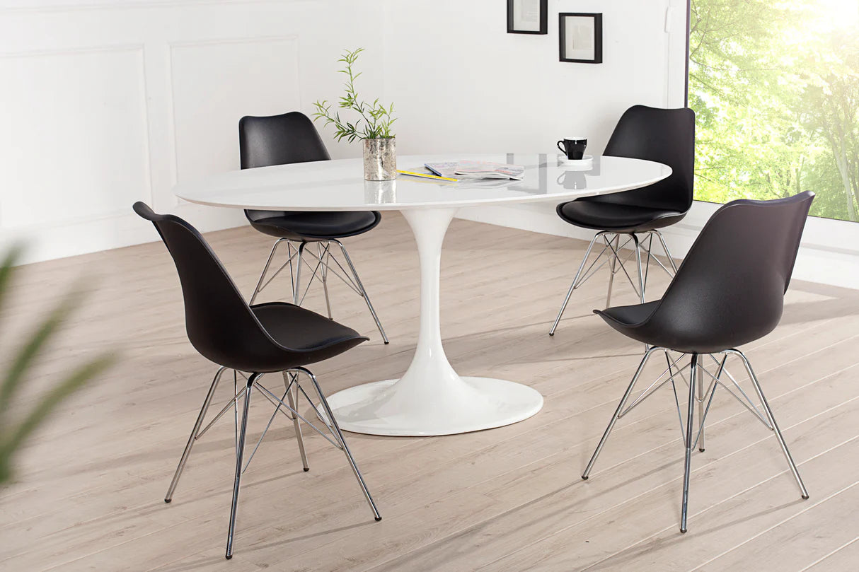 
"Scandinavia" Designer Dining Chair - Black/Silver