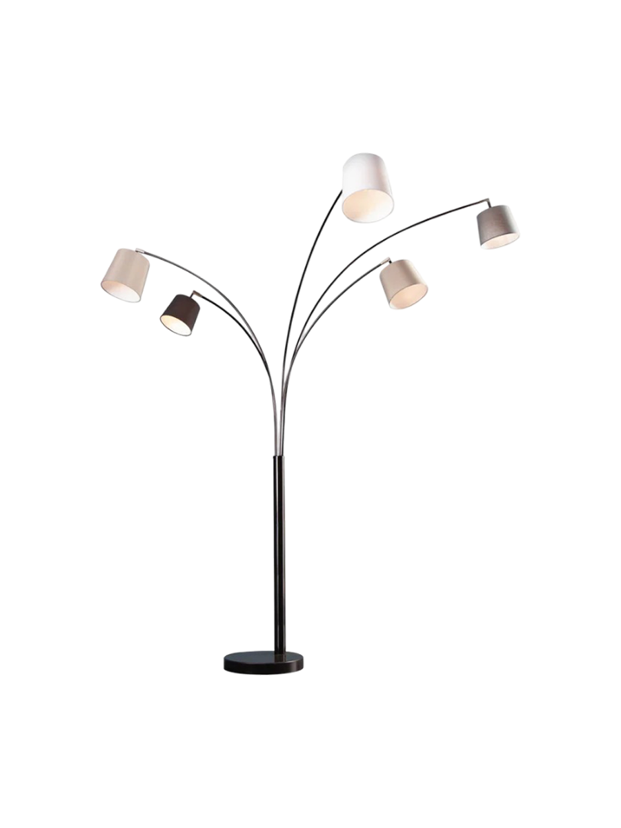 
Flexible Design Floor Lamp "Levels" with Marble Base - Black/Gray/White