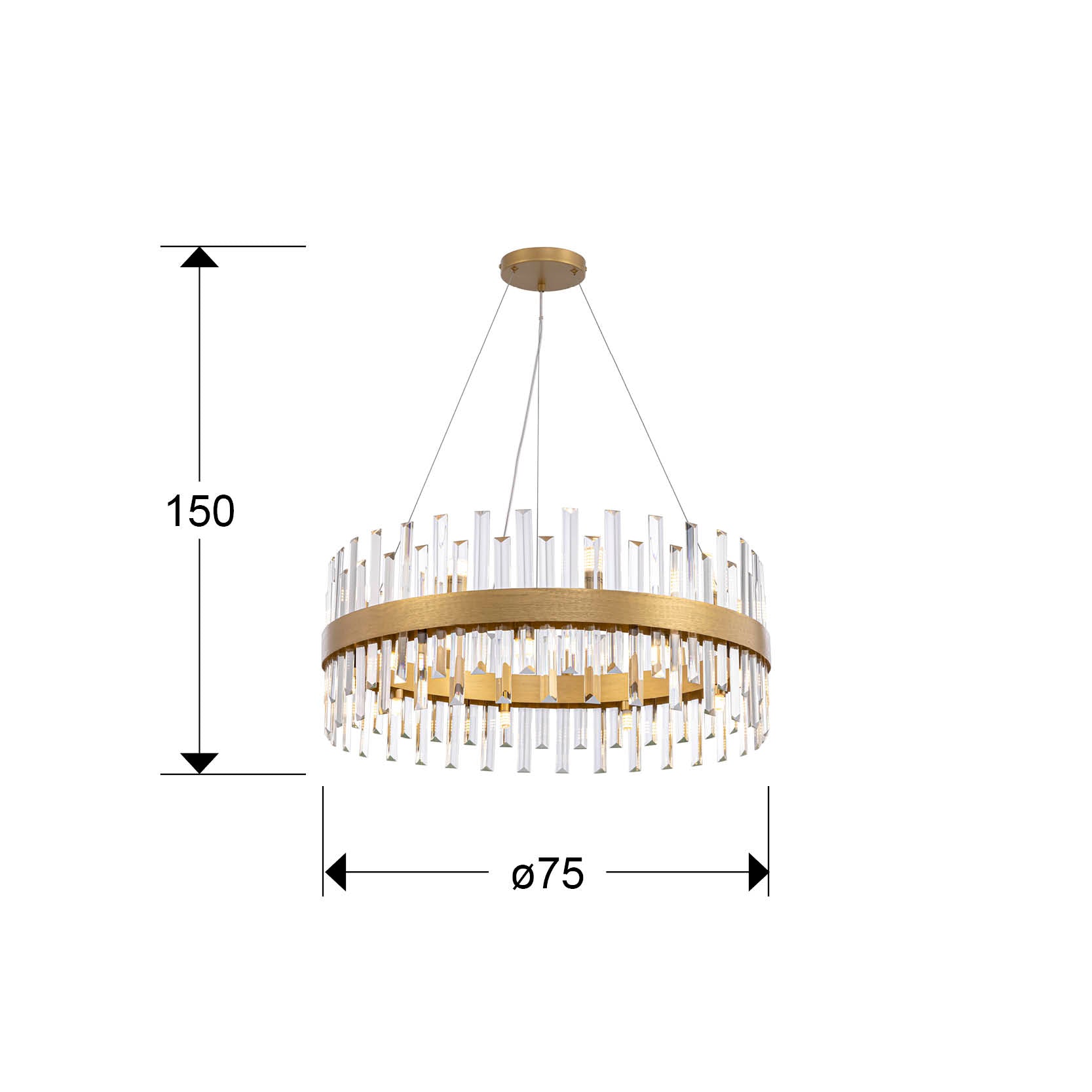 
Dimmbare LED Design Pendellampe „Grace“ - 18-flammig / Ø 75 cm