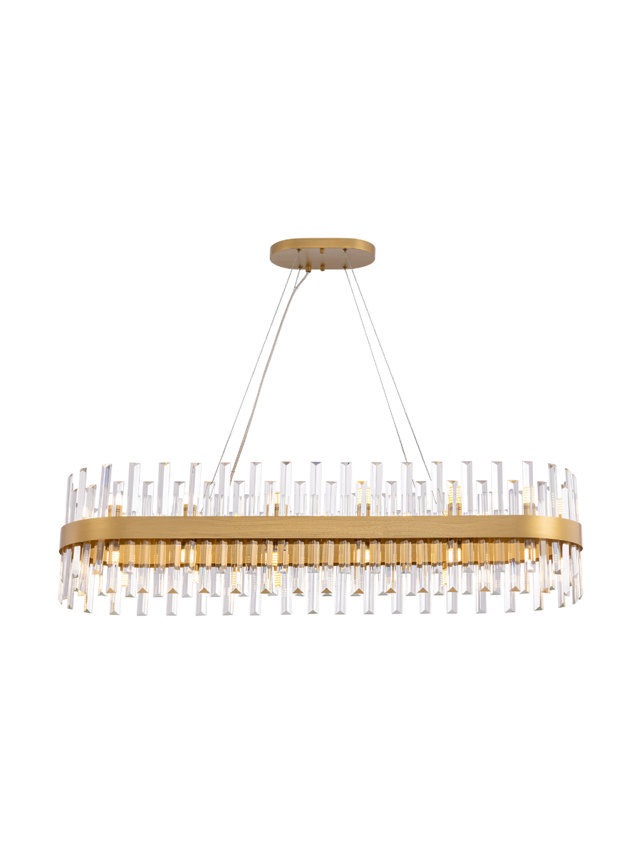 
Dimmbare, ovale LED Design Pendellampe „Grace“ - 20-flammig / 80 cm