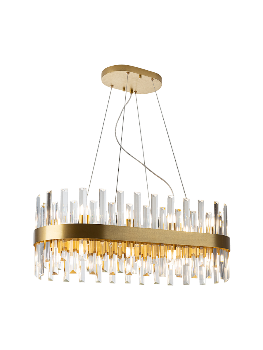 
Dimmbare, ovale LED Design Pendellampe „Grace“ - 20-flammig / 80 cm