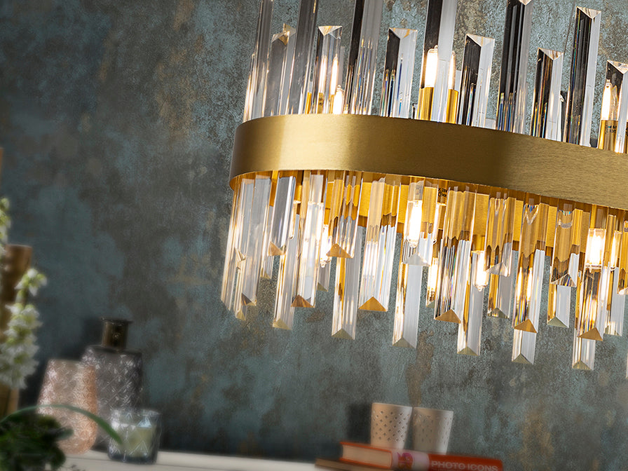 
Dimmbare, ovale LED Design Pendellampe „Grace“ - 20-flammig / 80 cm