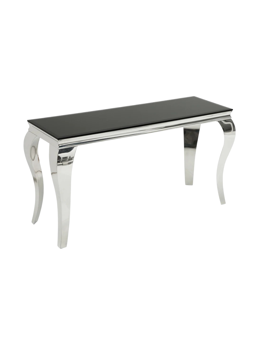 
Large Console Table "Modern Baroque" - Stainless Steel / Black