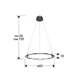 
Suspension design LED à intensité variable « Tirsa » avec télécommande