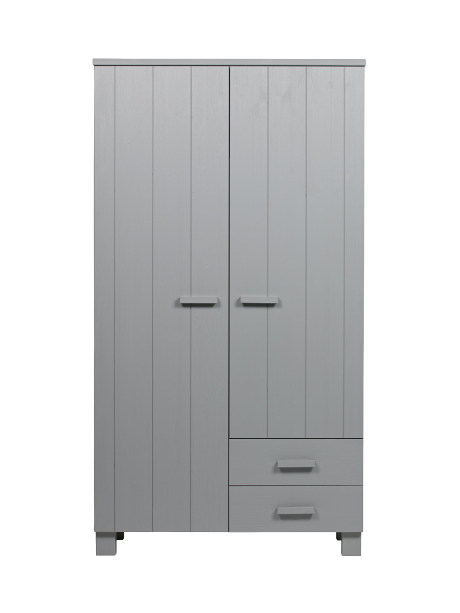 
Design Kleiderschrank „Dennis II“, 2-türig - Betongrau