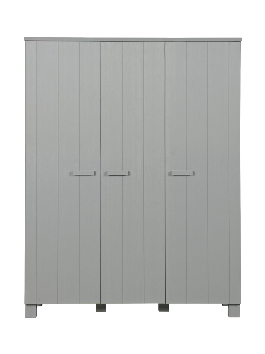 
Design Kleiderschrank „Dennis“, 3-türig - Betongrau
