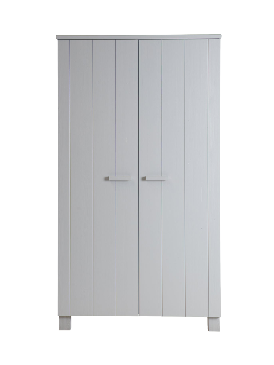 
Design Kleiderschrank „Dennis“, 2-türig - Betongrau