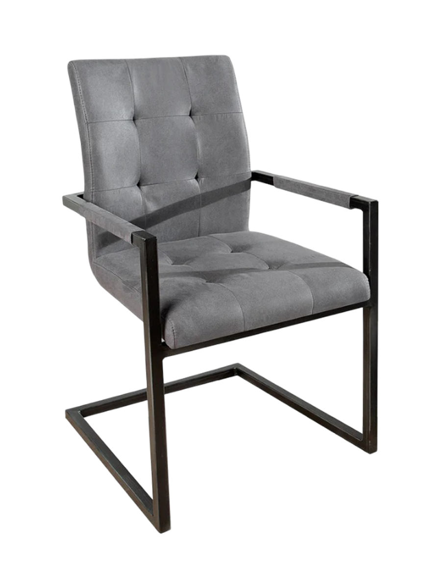 
Chaise cantilever « Oxford » avec accoudoirs - Gris