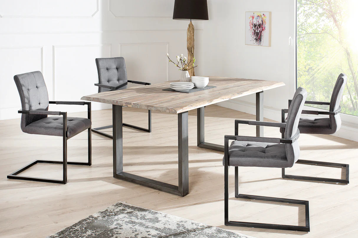 
Chaise cantilever « Oxford » avec accoudoirs - Gris