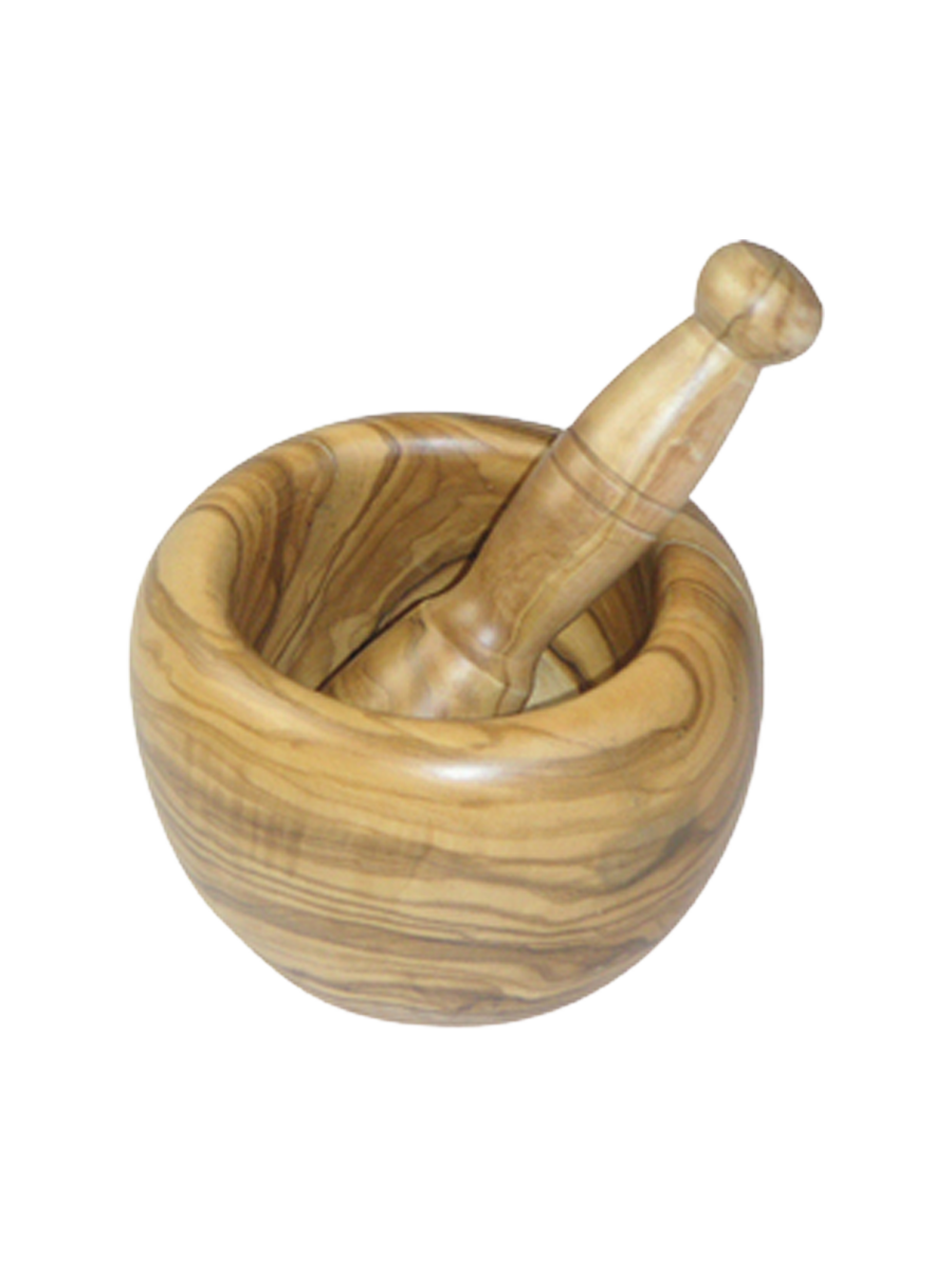 
Grand mortier premium « Racine » avec pilon en bois d'olivier