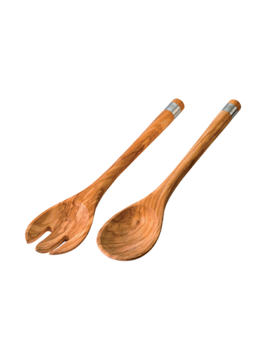 
Handmade "Acero" olive wood salad servers 30 cm