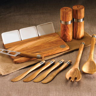 
Handmade "Acero" olive wood salad servers 30 cm