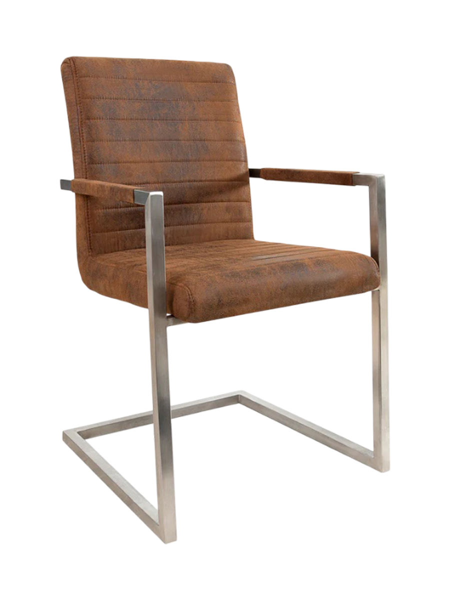 
Chaise cantilever « Loft » - Braun/acier inoxydable vintage