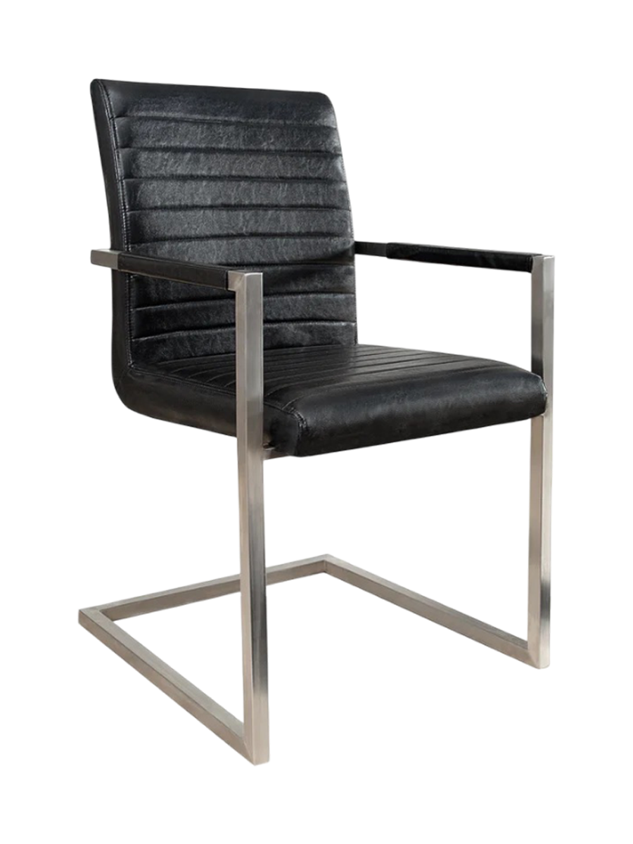 
Chaise cantilever « Loft » - Noir/Acier inoxydable