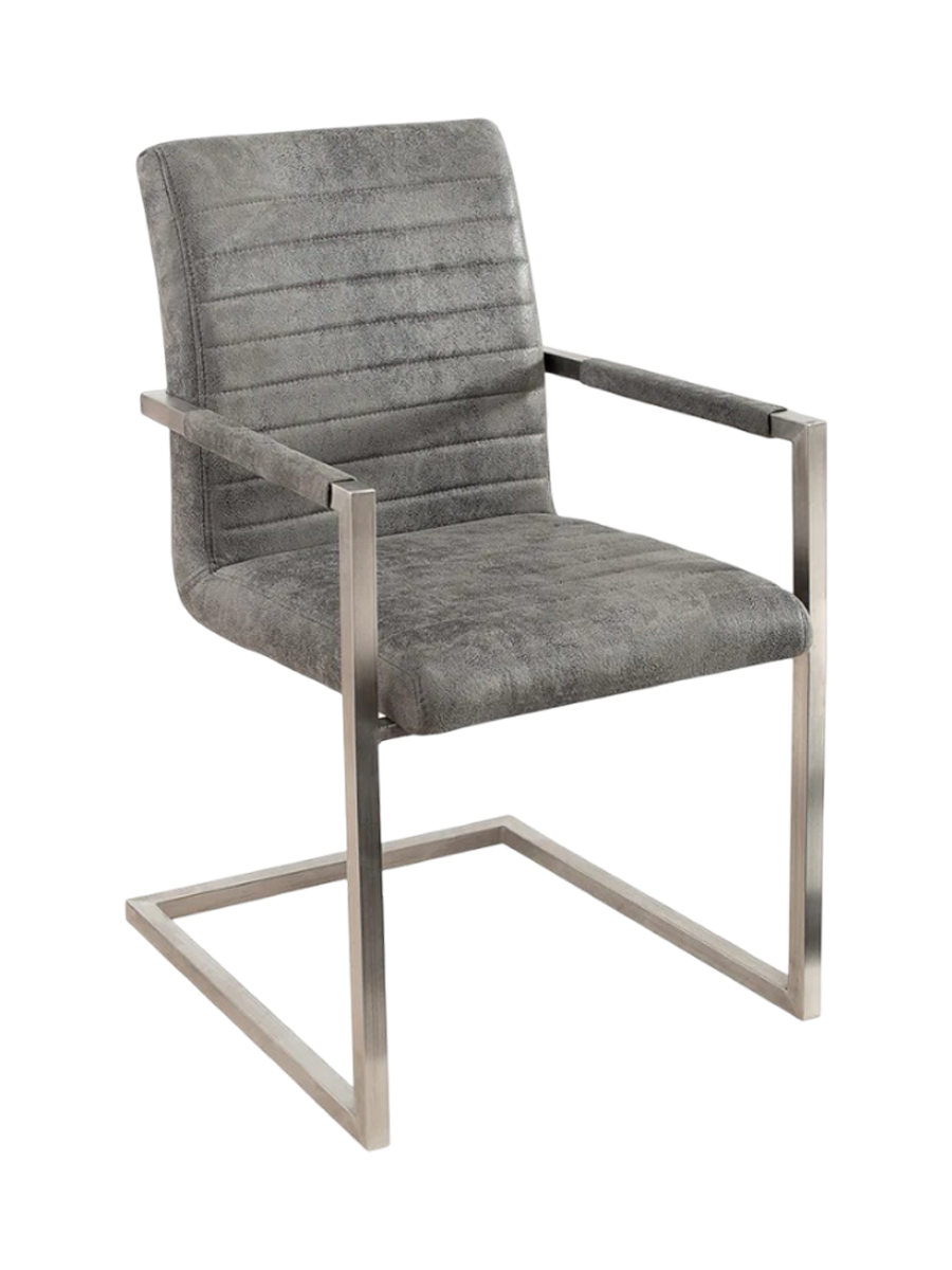 
Chaise cantilever « Loft » - Gris antique/Acier inoxydable