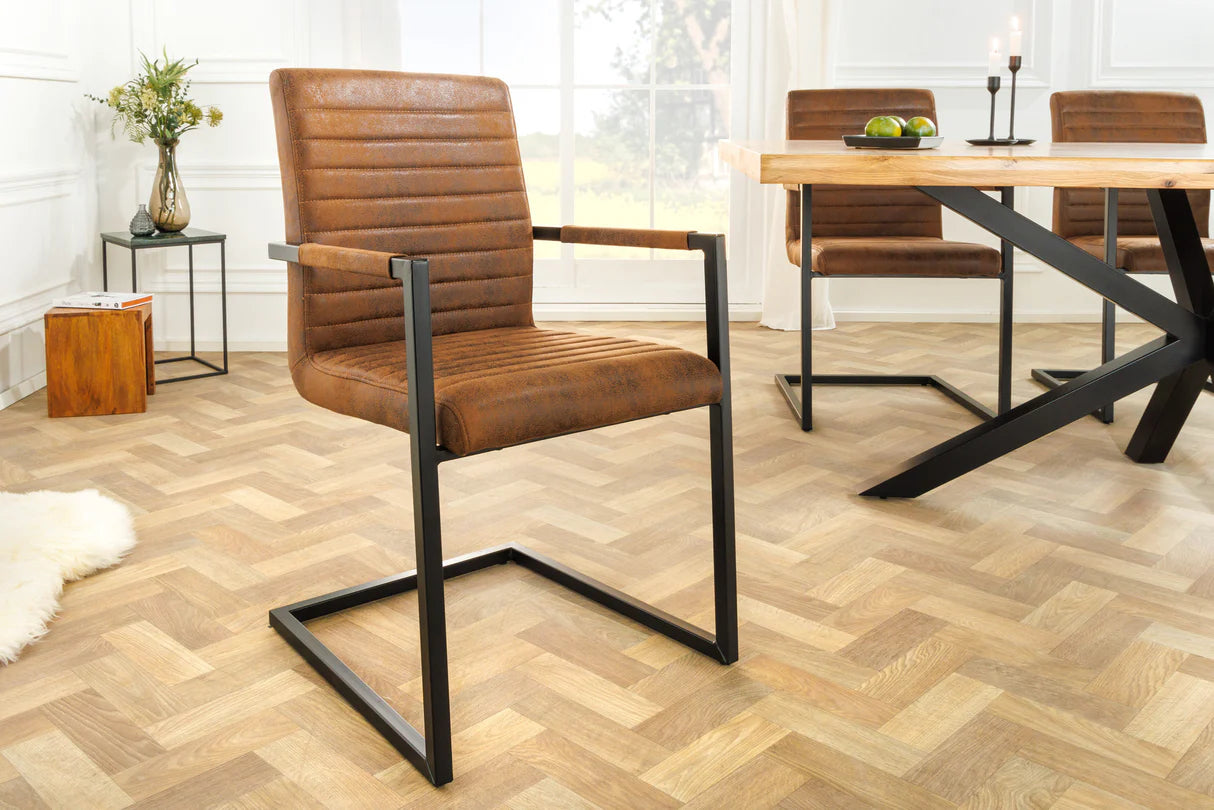 
Chaise cantilever « Loft » - Vintage marron/noir