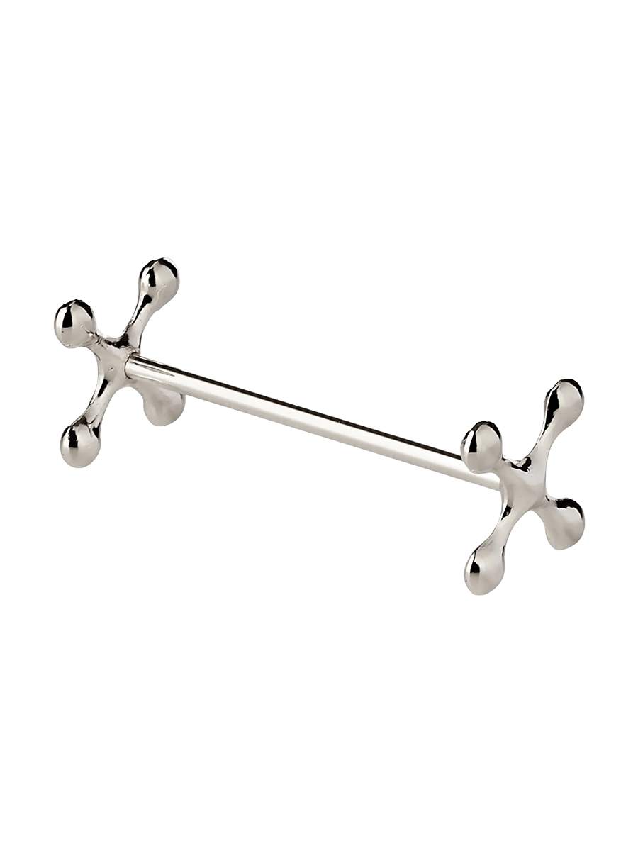 
Set of 6 Designer Knife Rests "Cross", silver-plated & tarnish-protected