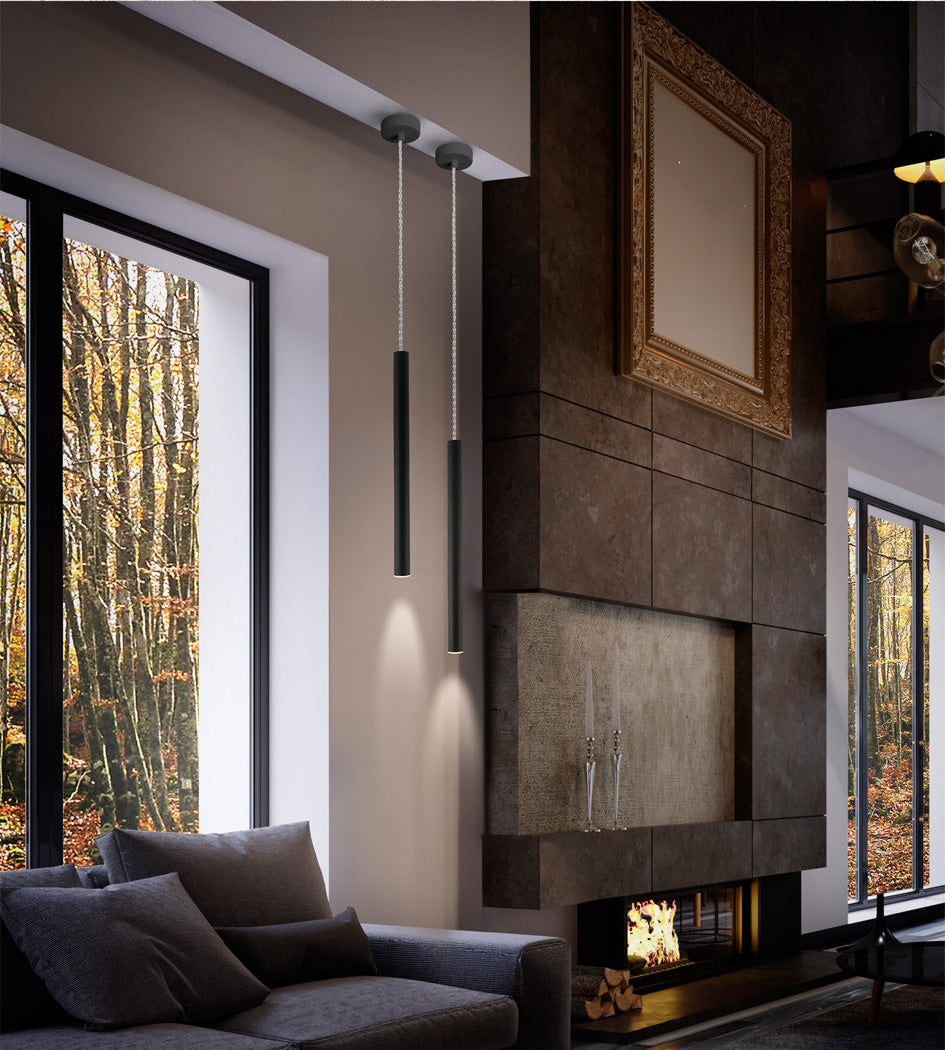 
Lampada a sospensione di design a LED «Varas» a 1 luce - Nero