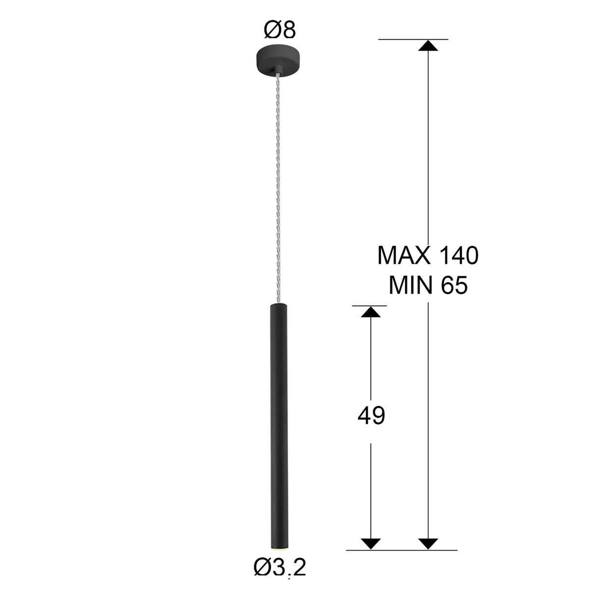
Lampada a sospensione di design a LED «Varas» a 1 luce - Nero