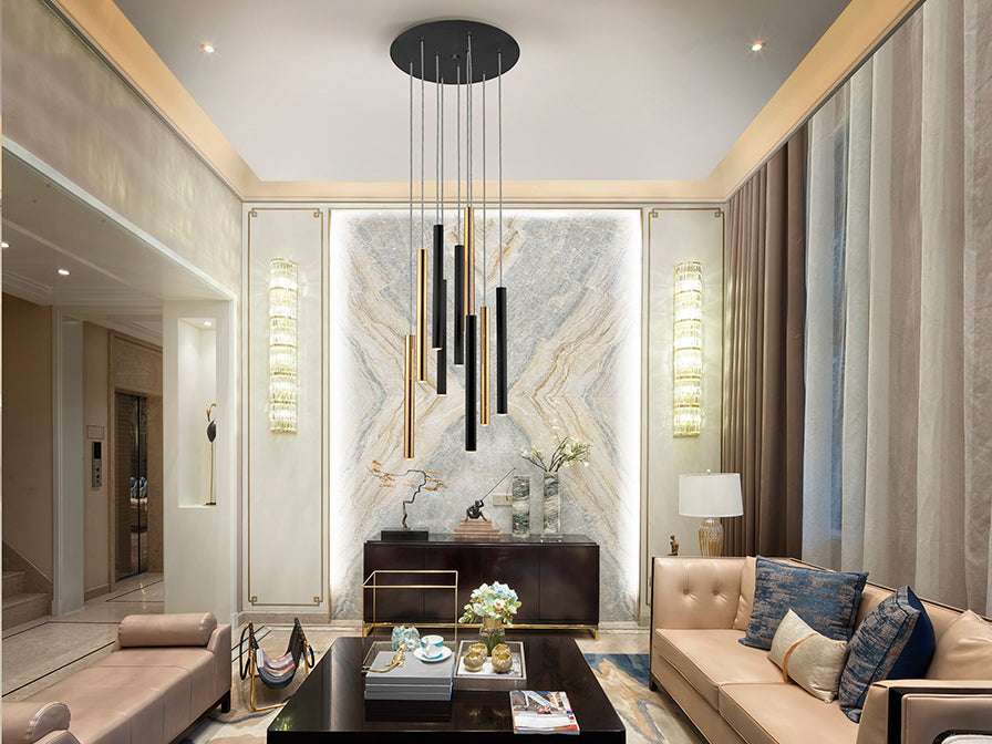 
LED Design Pendellampe „Varas“ mit Fernbedienung, 9-flammig