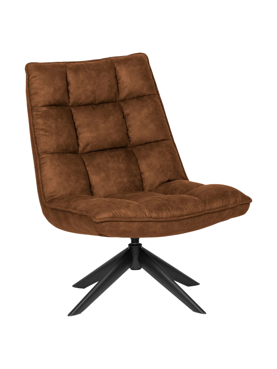 
Swivel Design Armchair "Jouko" - Faux Leather Cognac