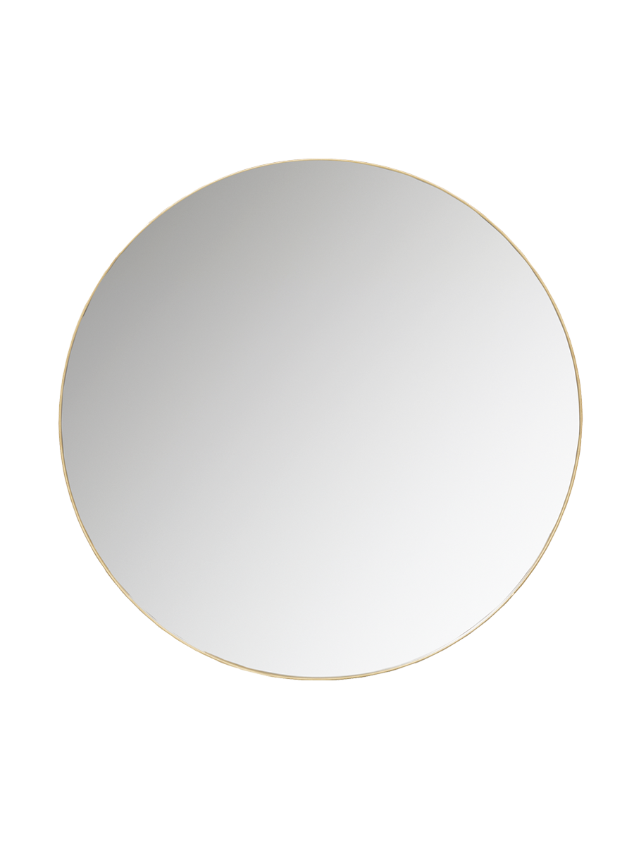 
Grosser Design Wandspiegel „Doutzen“, verschiedene Grössen - Ø 80 cm / Rahmen: Gold