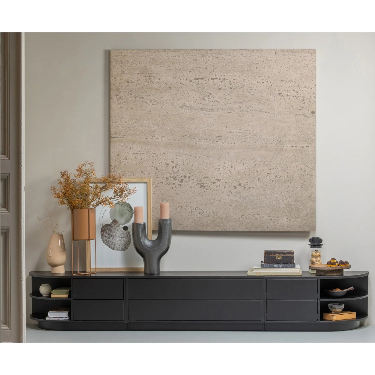 
Solid, modular "Finco" lowboard element - 100 x 40 cm