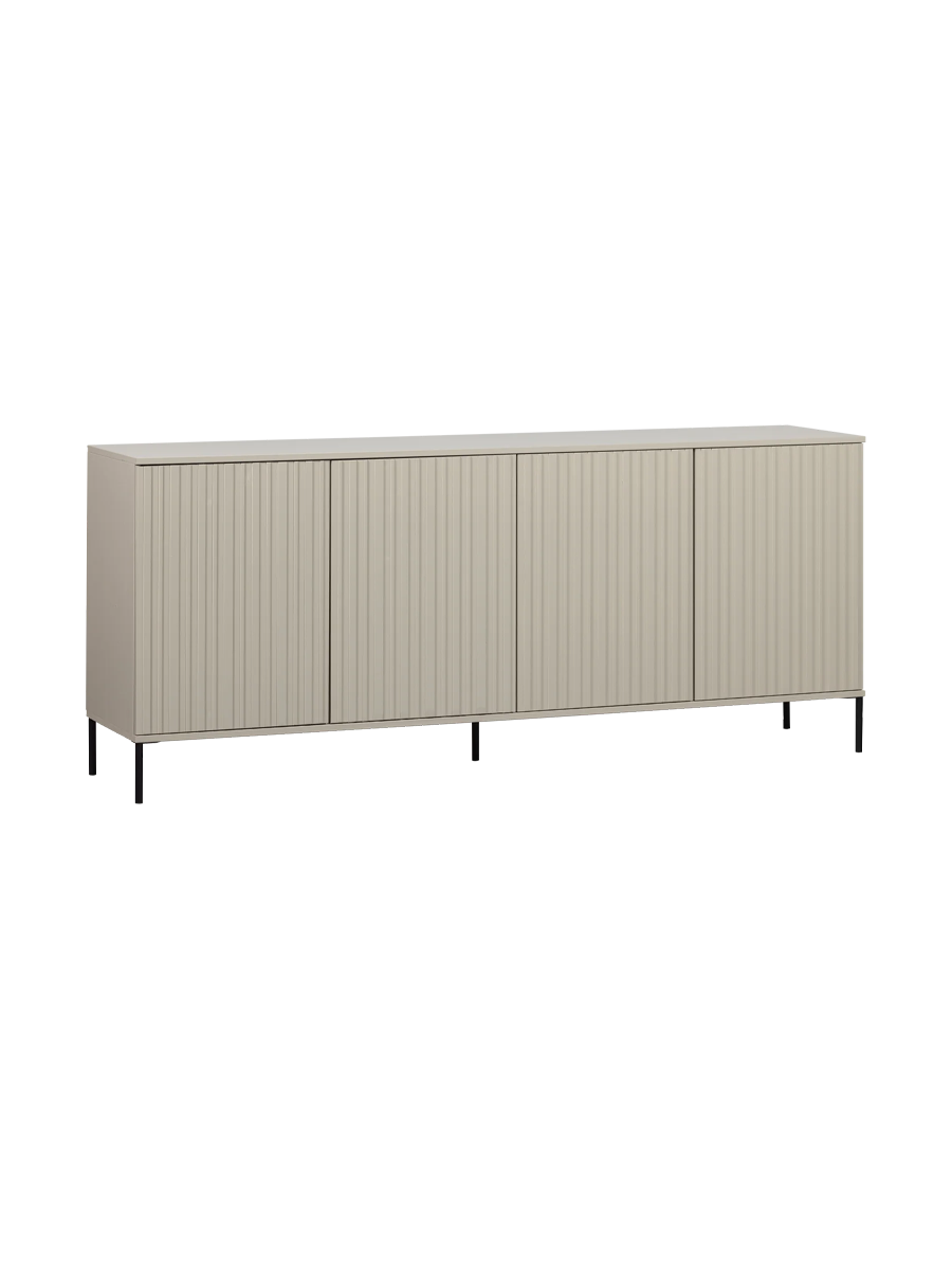 
Solid, sustainable "New Lewison" sideboard, 4-door - Dust