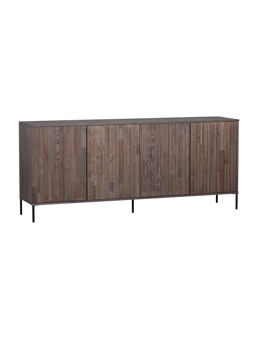 
Solid, sustainable "New Lewison" sideboard, 4-door - Espresso
