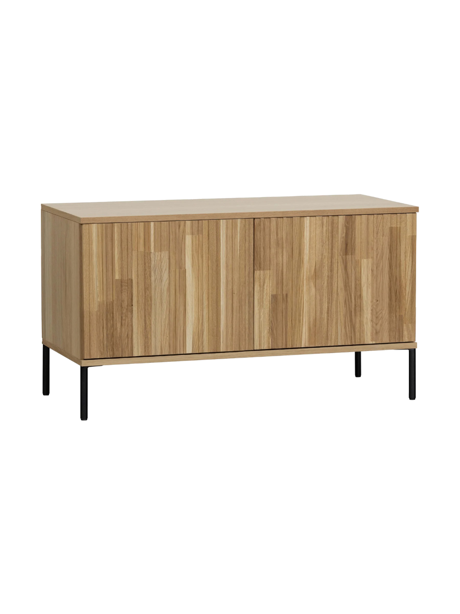 
Solid, Sustainable Lowboard "New Lewison", 2-Door - Natural Oak