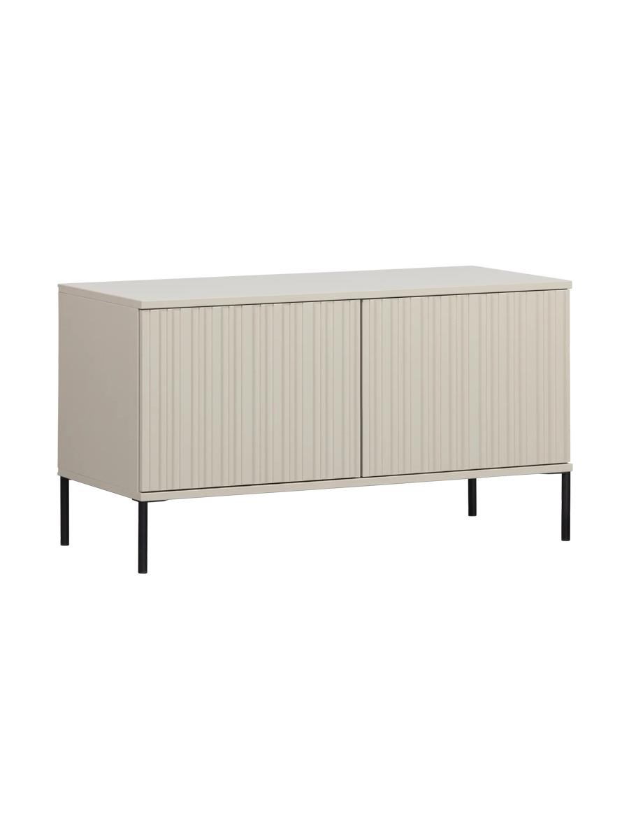 
Solid, Sustainable Lowboard "New Lewison", 2-Door - Dust