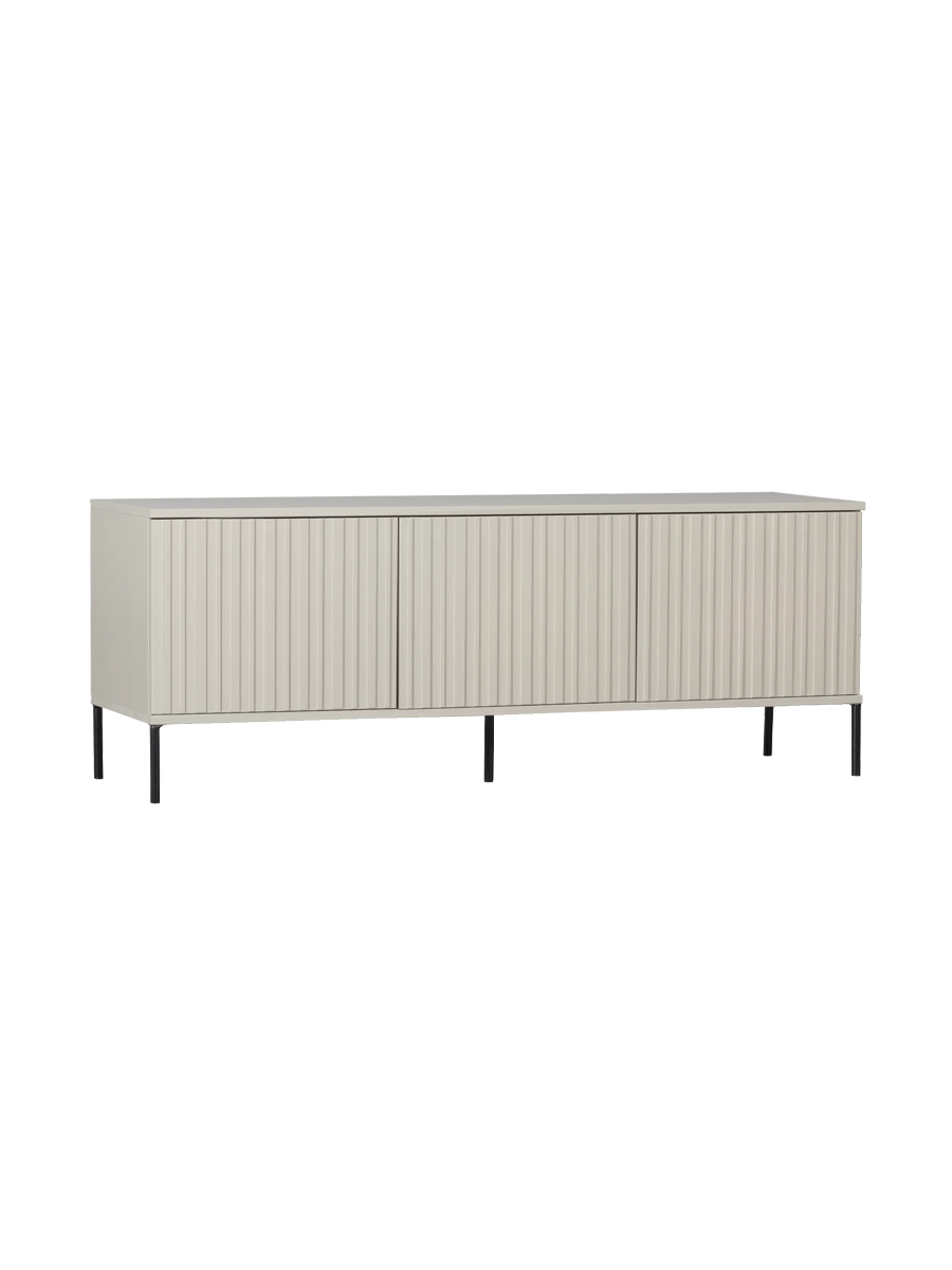 
Solid, sustainable "New Lewison" lowboard, 3-door - Dust