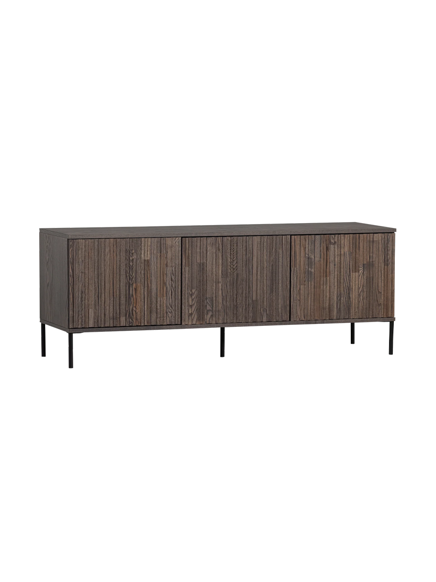 
Solid, sustainable "New Lewison" lowboard, 3-door - Espresso