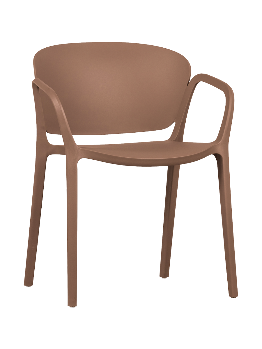 
Stapelbarer Outdoor Armlehnstuhl „Bent“ - Lachsrosa