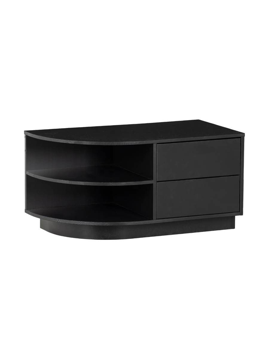 
Solid, modular "Finco" lowboard element, rounded - Round element on the right