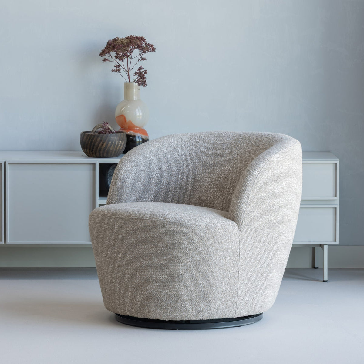 
Swivel Design Armchair "Serro" - Natural Melange