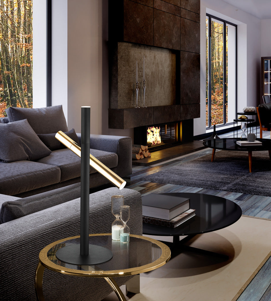 
Lampada da tavolo di design a LED «Varas» - Nero / Oro