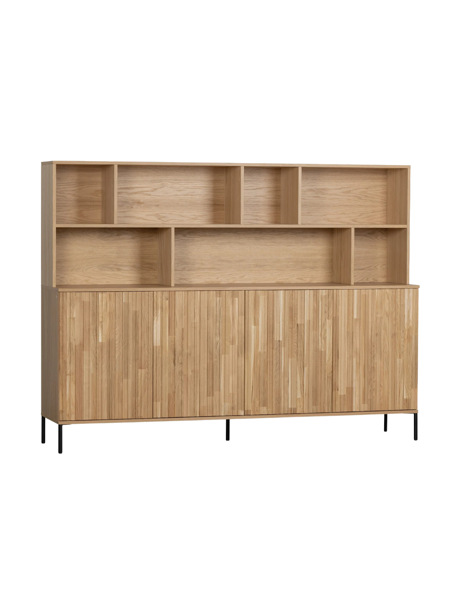 
Large, solid "New Lewison" four-door wardrobe - Natural Oak