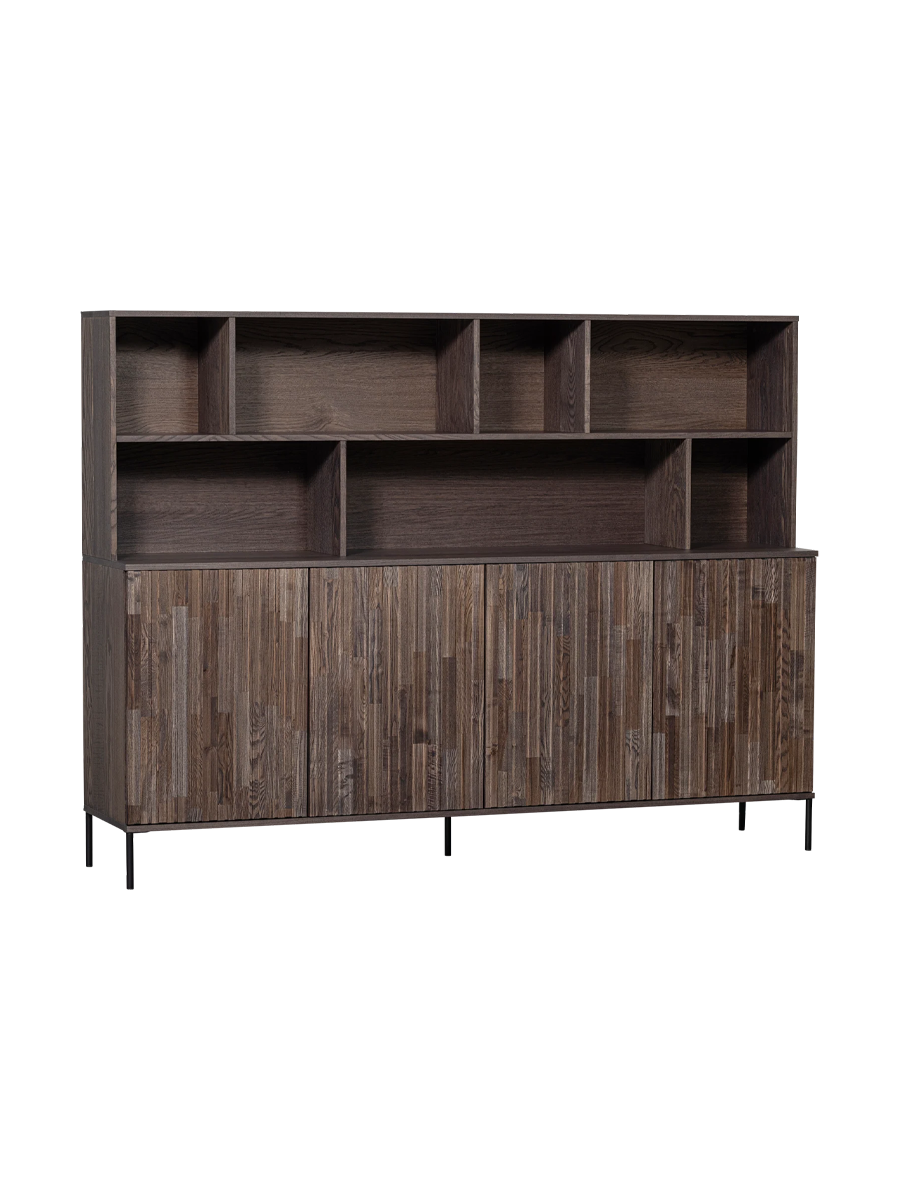 
Large, solid "New Lewison" four-door wardrobe - Espresso