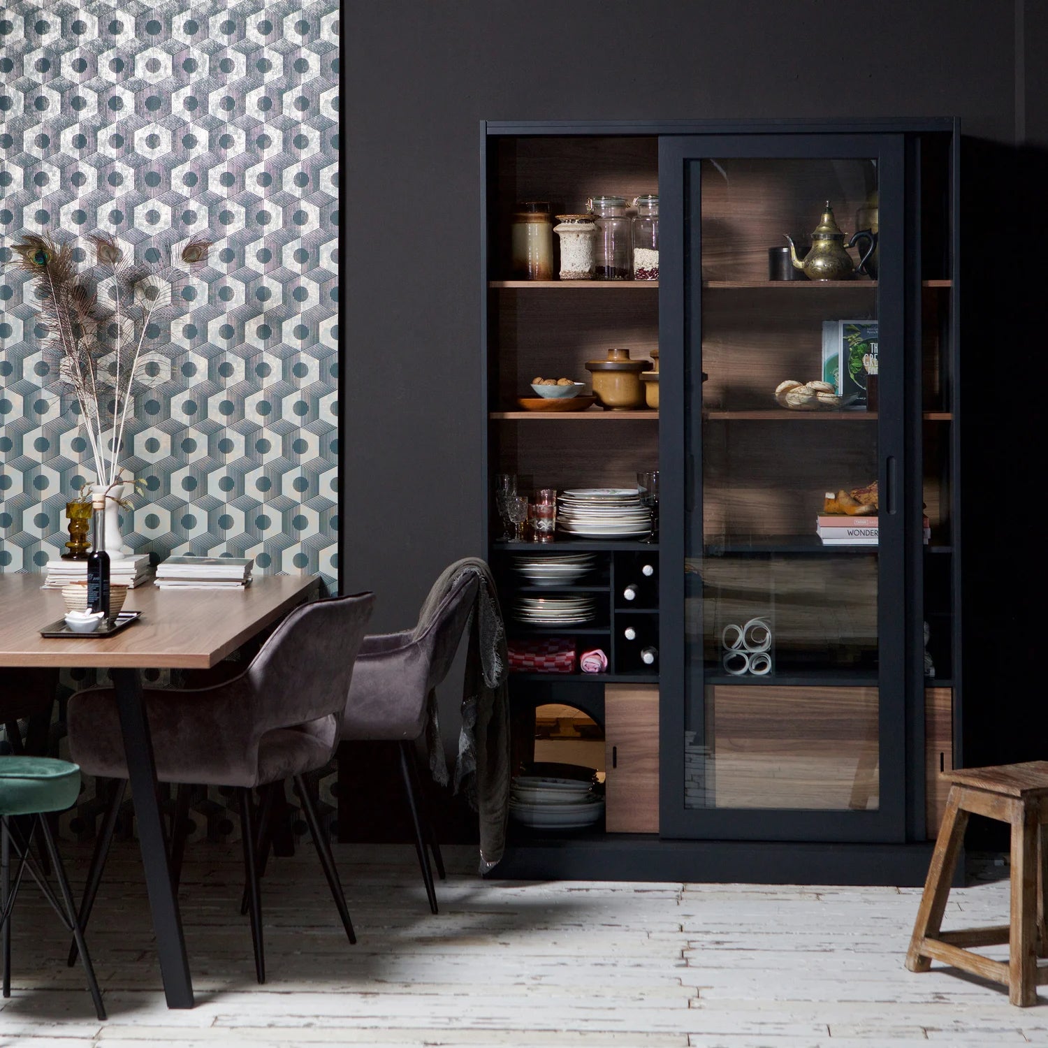 
Solid display cabinet "James" with sliding doors