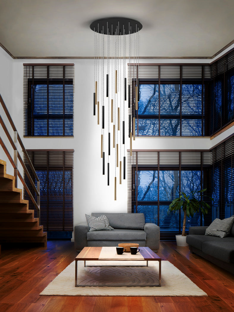 
Lampada a sospensione e da galleria di design a LED «Varas» a 25 luci - senza telecomando